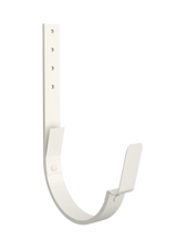 Rännkrok 100mm K18 från Lindab. 180mm lång i vit kulör.