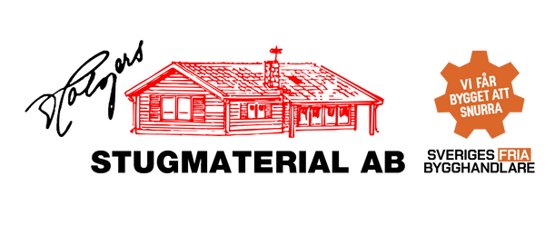 Holgers Stugmaterials logotyp tillsammans med Sveriges Fria Bygghandlares logotyp. Holgers är en av västsveriges största byggvaruhus. Fria bygghandlare är ett inköpsbolag.