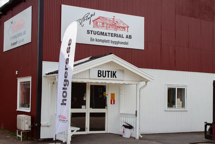 Bild på Entrén hos Holgers i Limmared. En byggvaruhandel i Tranemo Kommun.