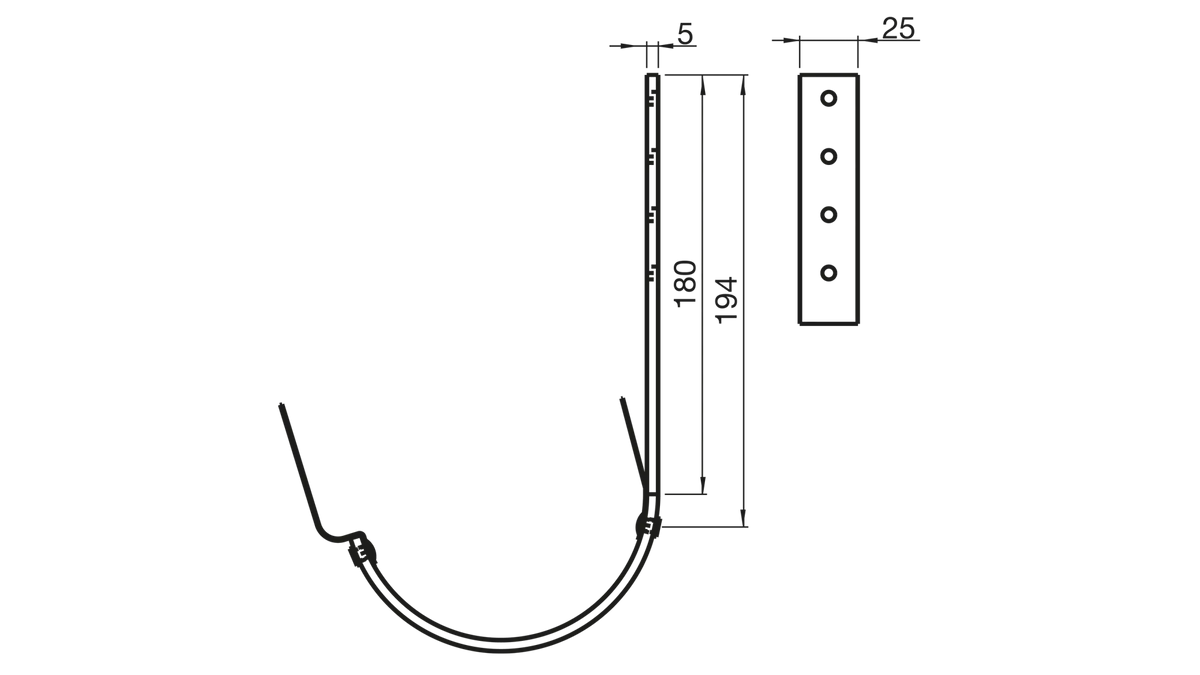 Rännkrok 125mm K18